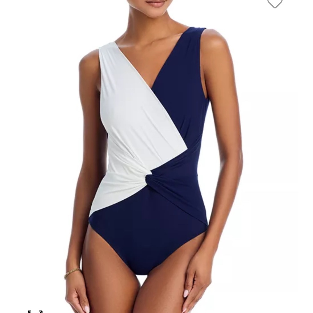 Chiara Boni La Petite Robe Classic Filly One Piece Swimsuit navy and white